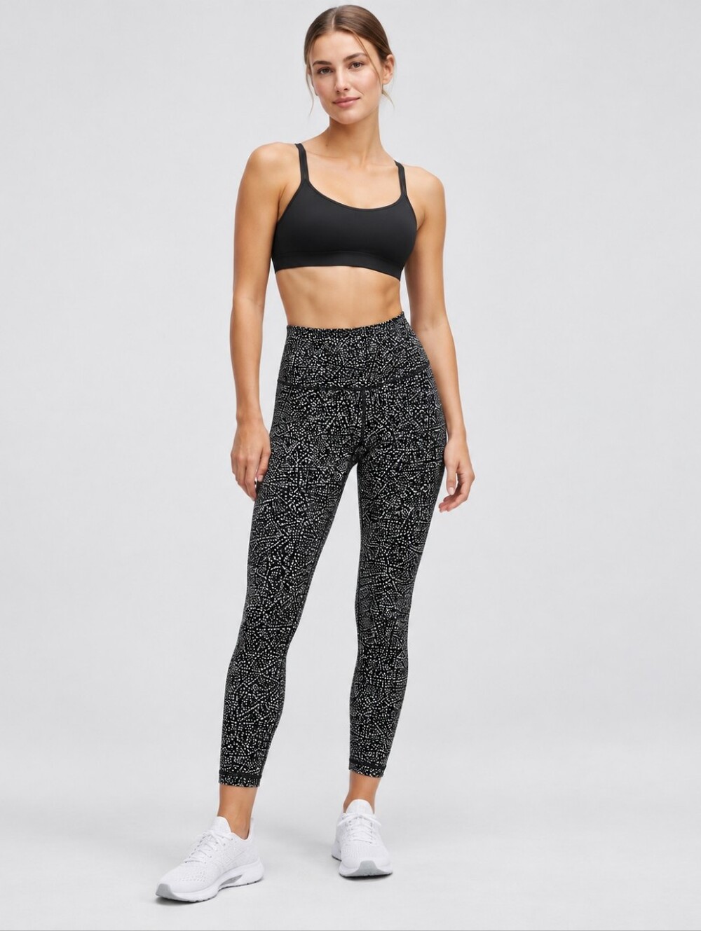 Lululemon Align Pant II 25" Size 2 Night View Black White High Rise EUC